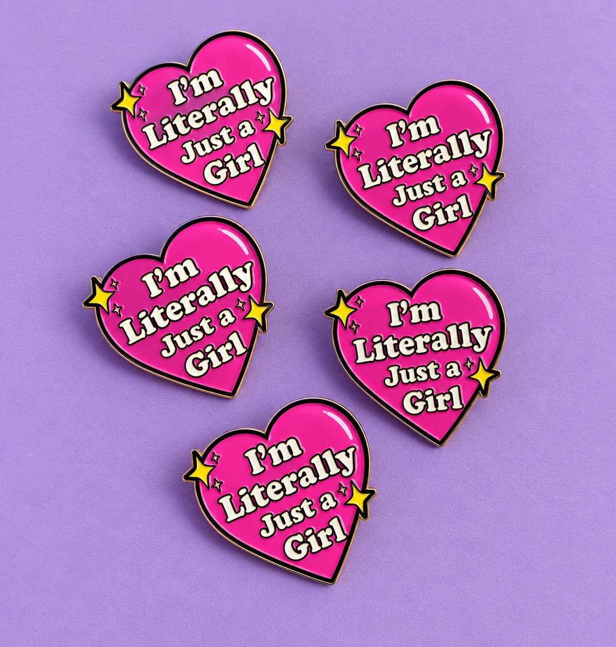 I'm literally just a girl enamel pin | Alloy badge Fashion Accessory