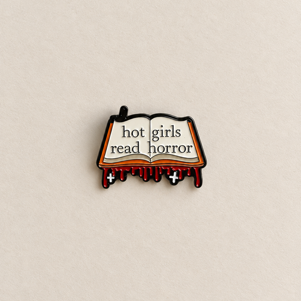 Hot girls read horror enamel pin | Alloy badge Fashion Accessory