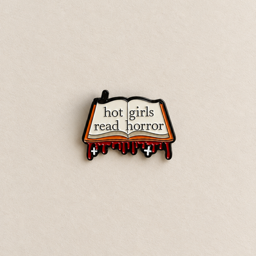 Hot girls read horror enamel pin | Alloy badge Fashion Accessory