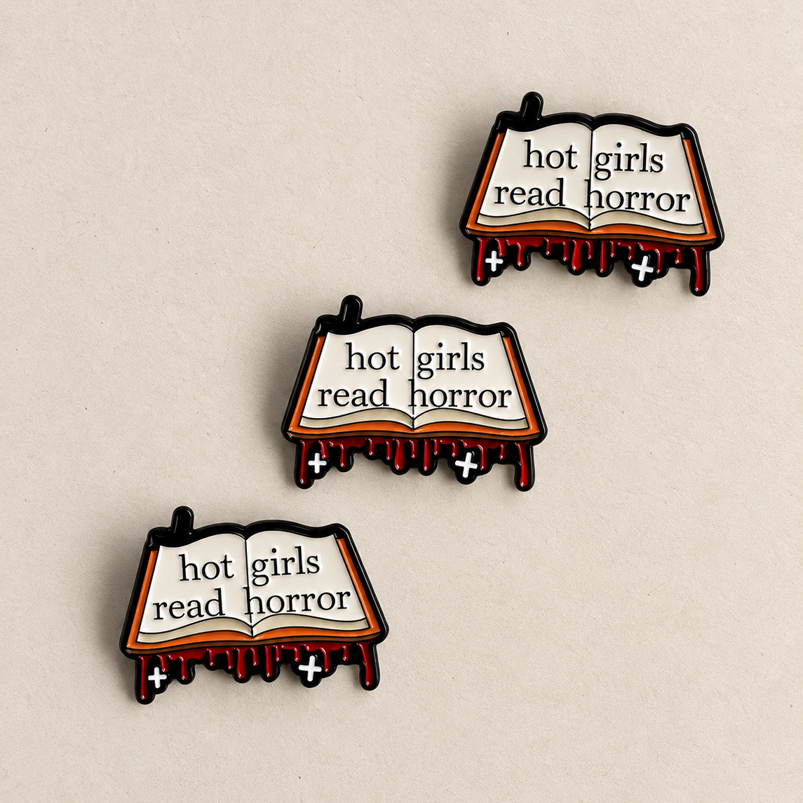 Hot girls read horror enamel pin | Alloy badge Fashion Accessory